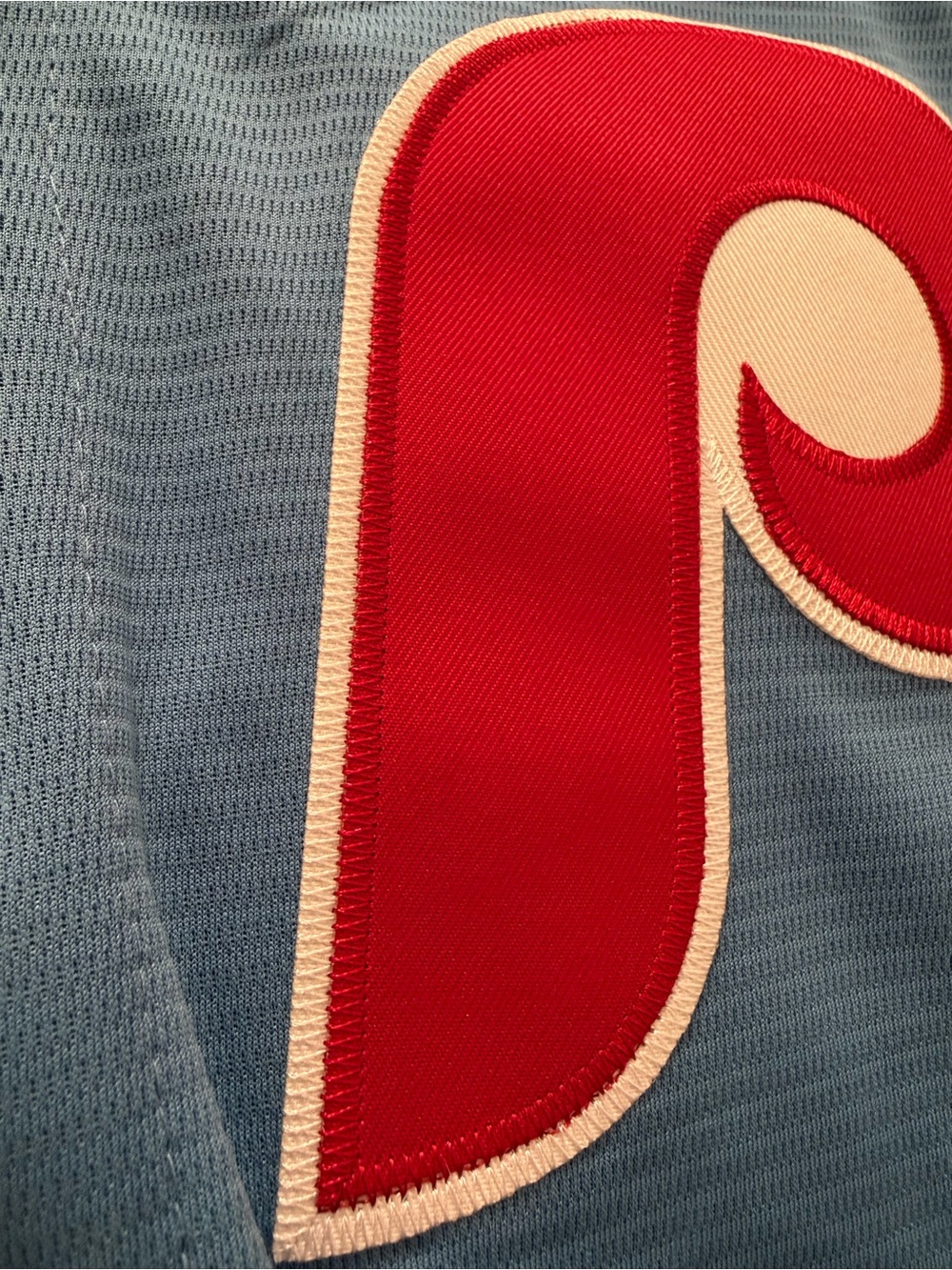 Nike Light Blue Philadelphia Phillies Jersey with Red Accents - Picture 3 of 4